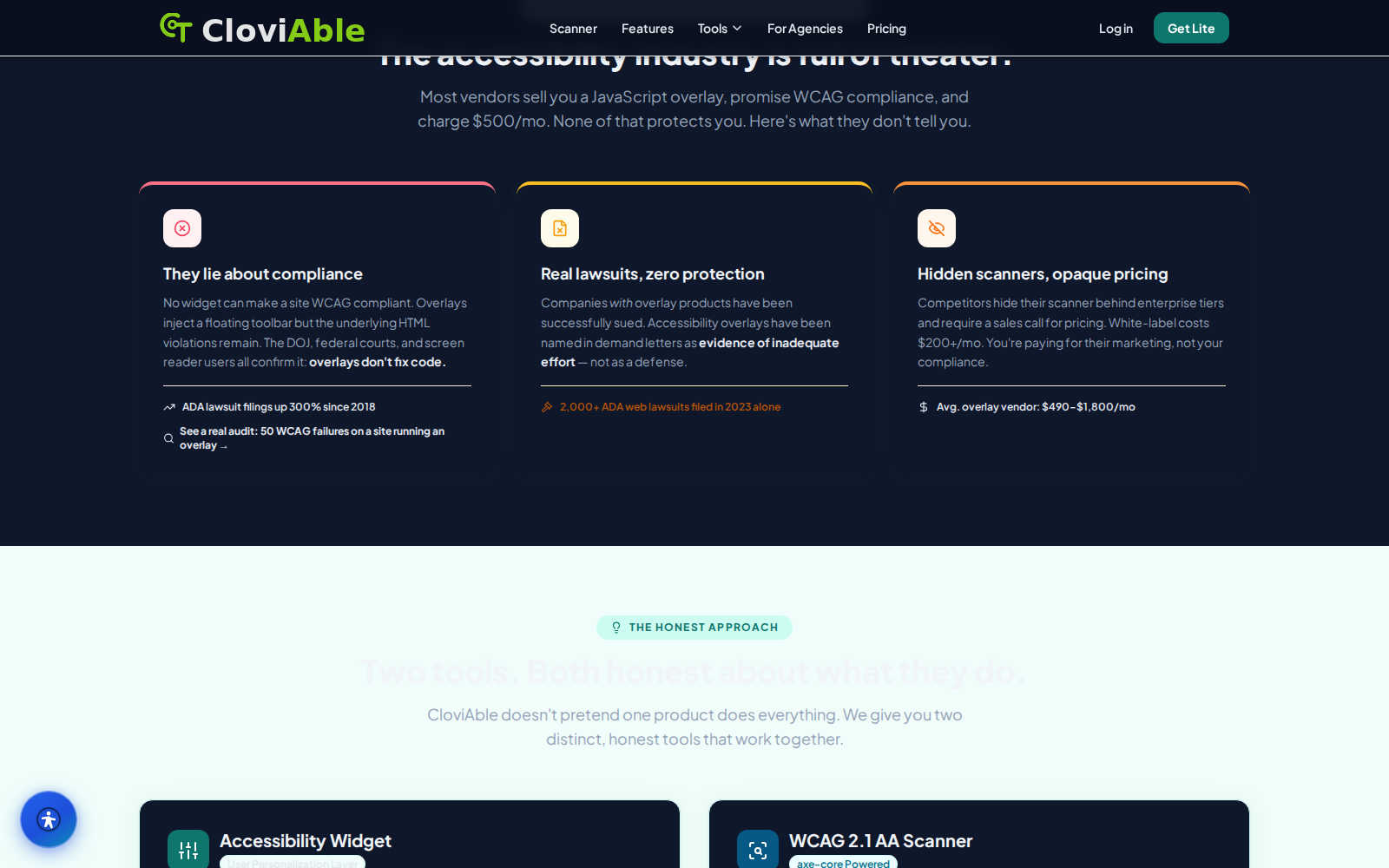 CloviAble personalization widget and auto-fix engine