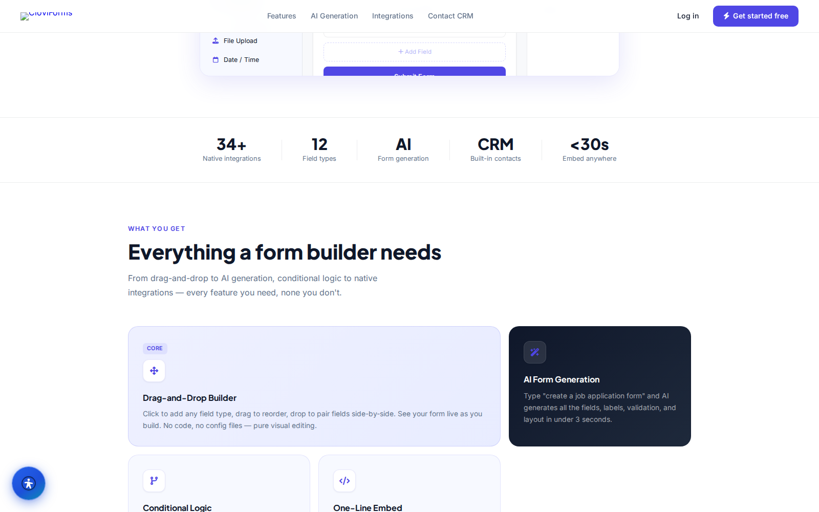 cloviforms screenshot