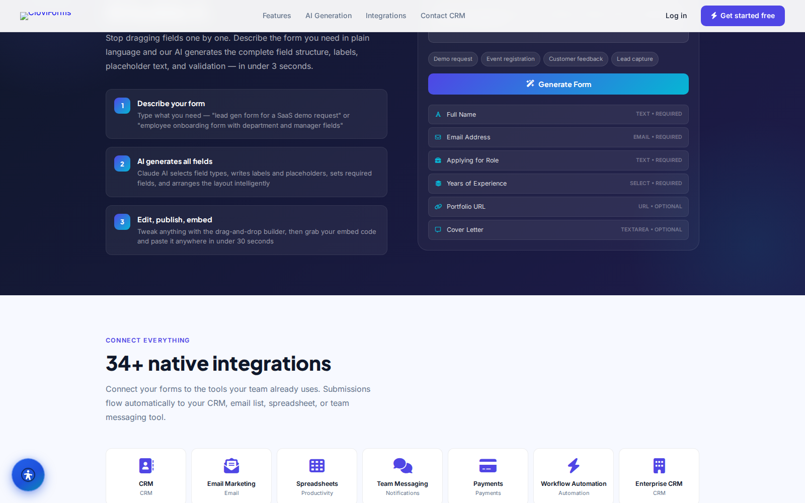 cloviforms screenshot