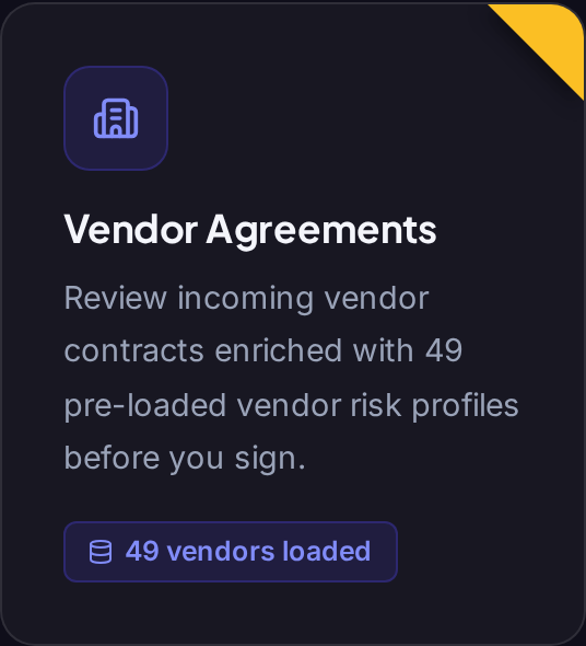 vendor intelligence view with vendors and summary stats
