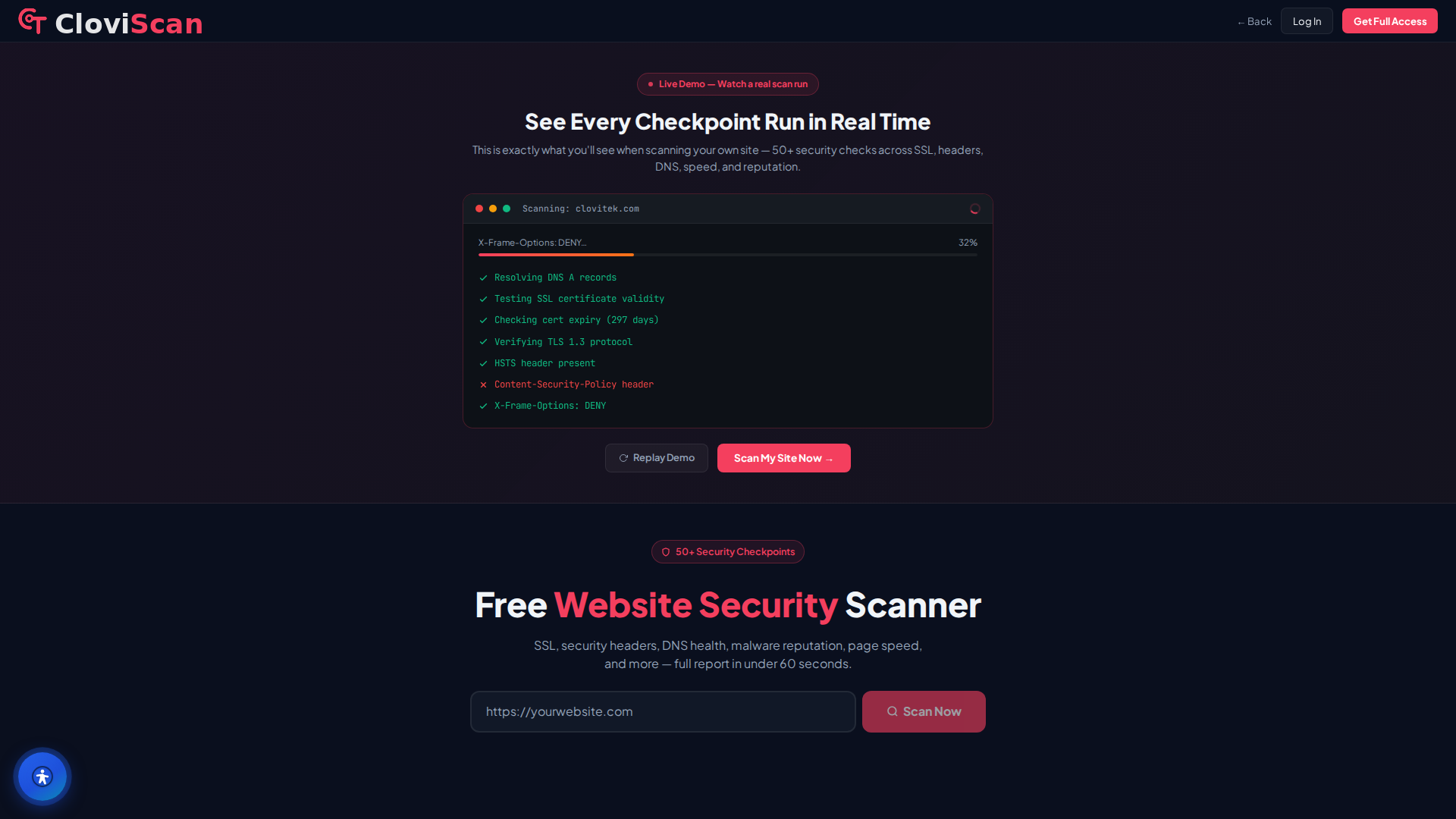 cloviscan screenshot