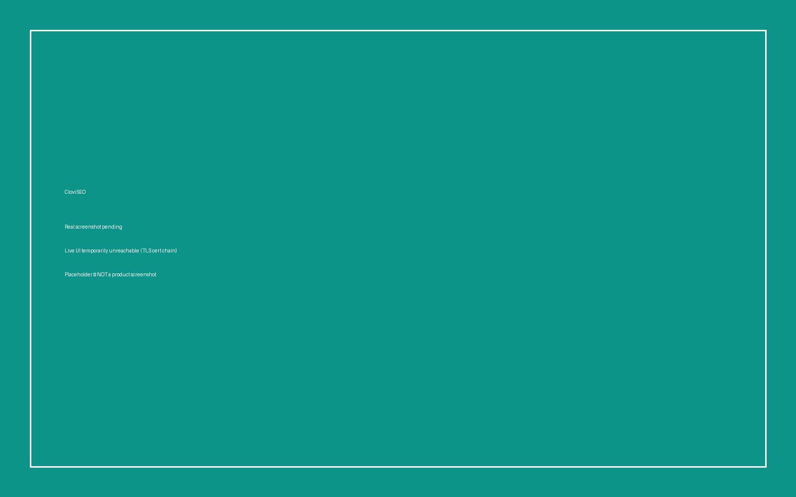 CloviSEO on-page audit and fix list