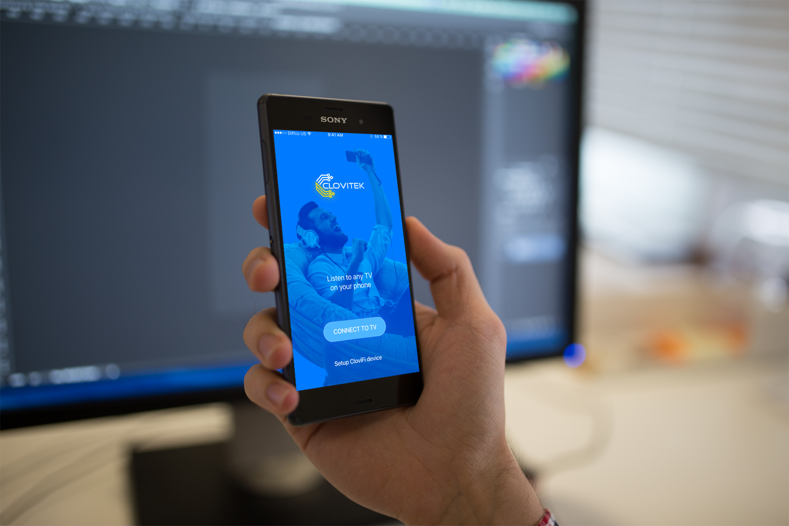 CloviTek app running on a phone